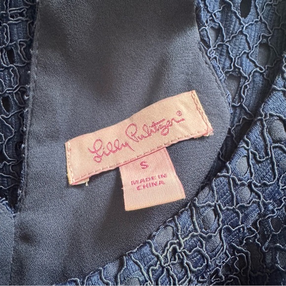 Lilly Pulitzer Quinn Dress Knotty Lace True Navy Women’s size S - Picture 8 of 9